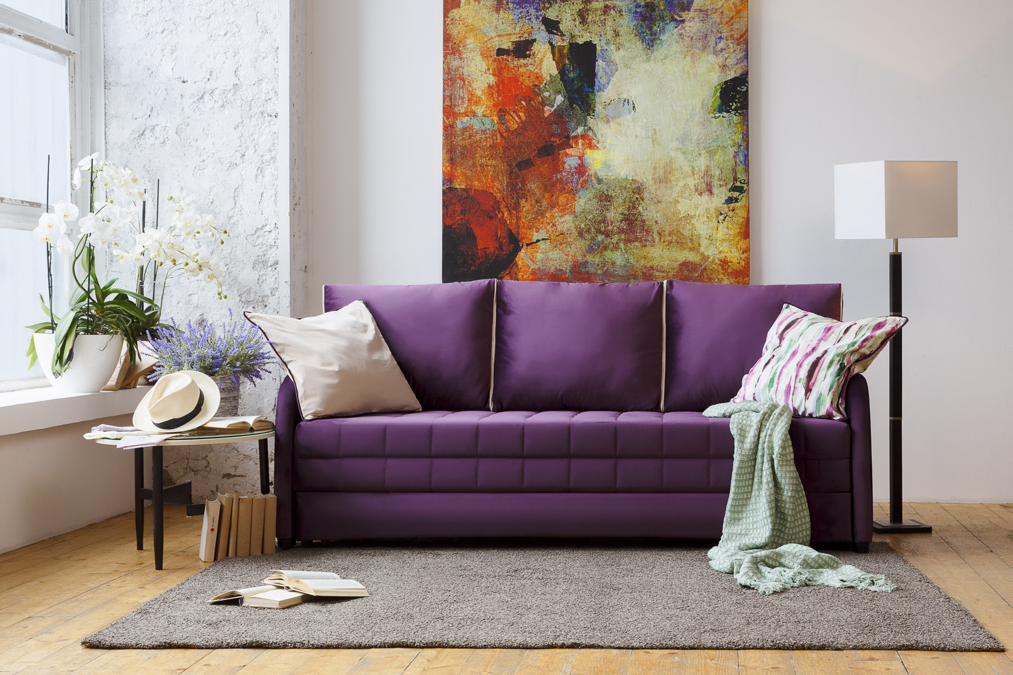 Фиолетовый диван в интерьере. Сиреневый диван в интерьере. – СтатьиAnderssen