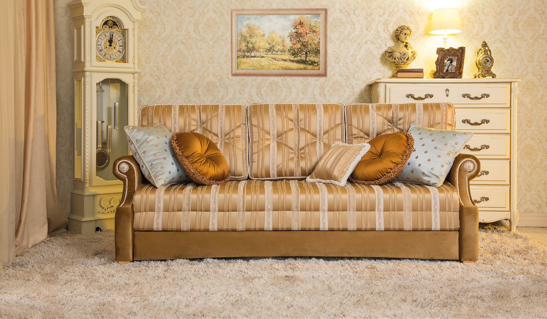 Прямой диван-кровать «ЗИМНЯЯ ВЕНЕЦИЯ 3-Х МЕСТНАЯ» (еврософа) от 143 888 ₽ – фабрика Anderssen.