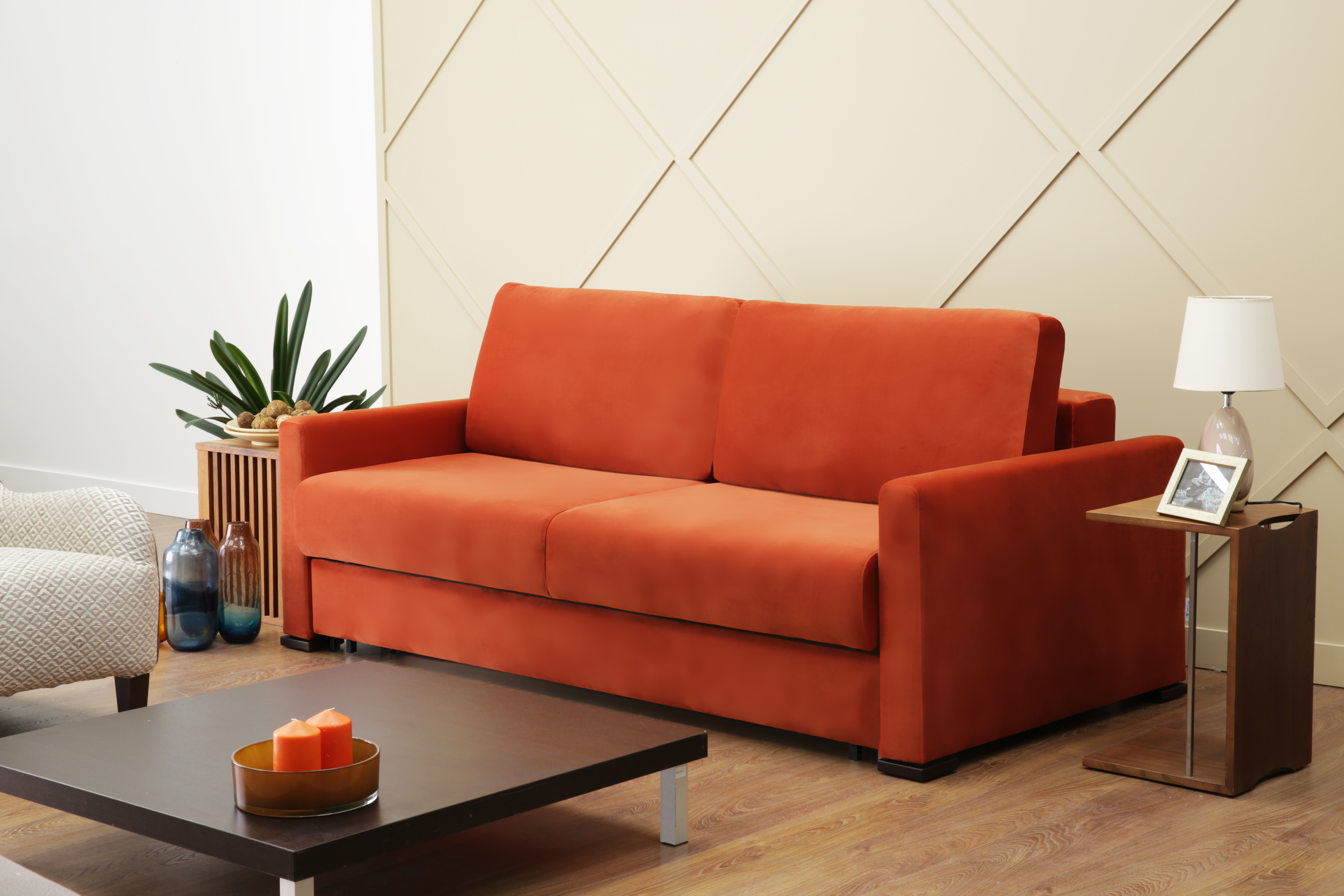 Оранжевый диван в интерьере: фотографии. – Статьи Anderssen